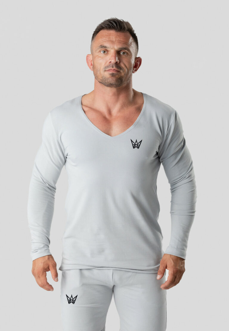 Longsleeve Deepneck Urban Motion – Jasnoszary