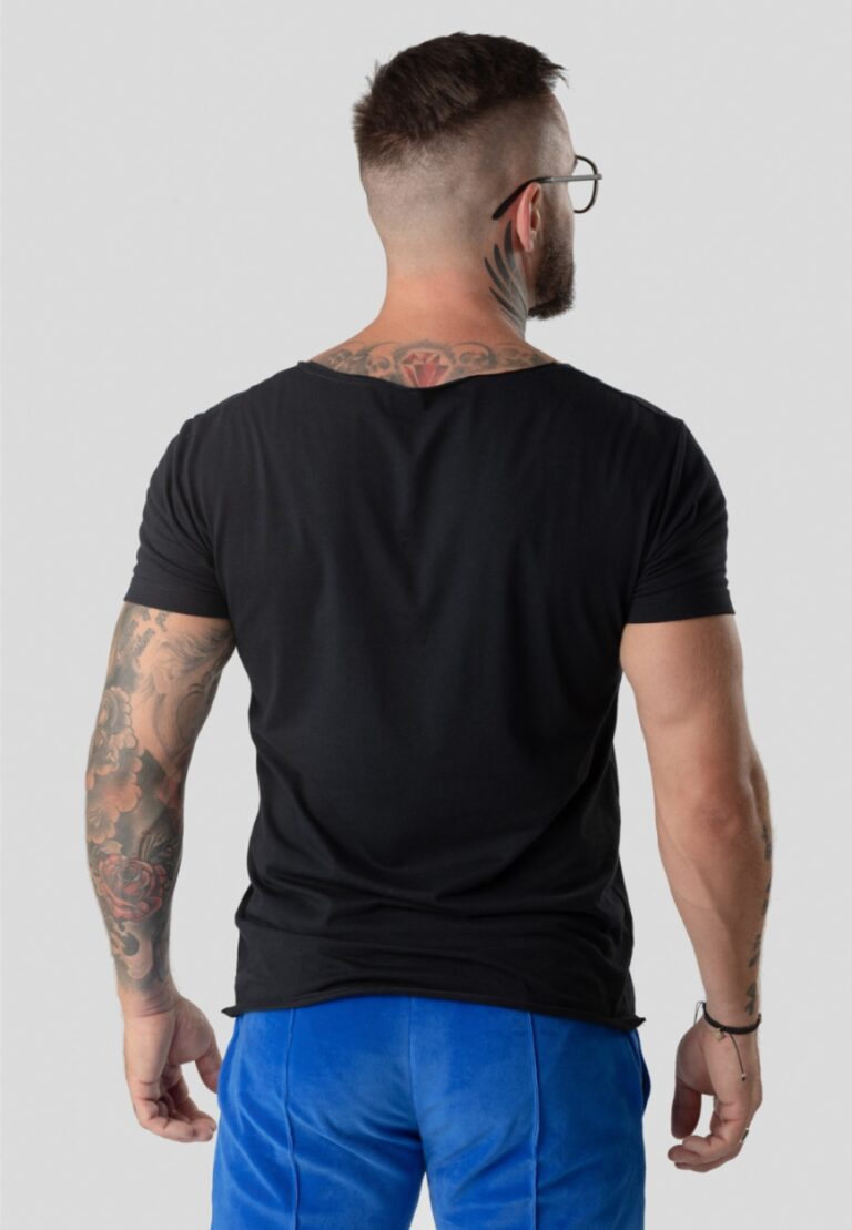 Koszulka Krótka Deepneck Czarna – Złota Korona