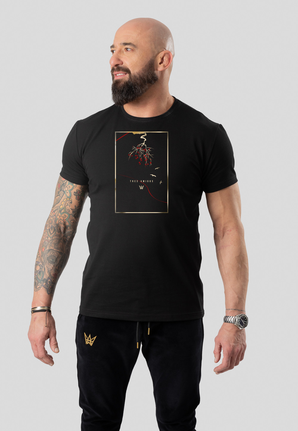 Koszulka Paco Slim Fit Japan z krótkim rękawem w kolorze czarnym.