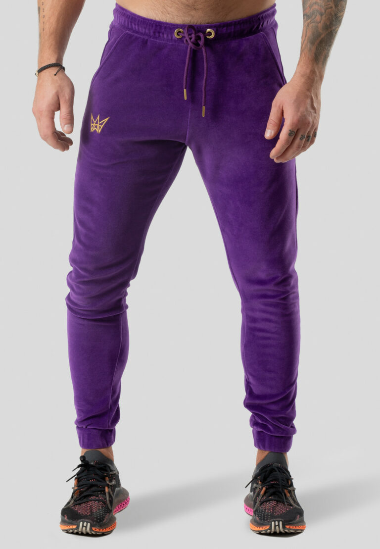 Spodnie Dresowe Welurowe Fioletowe