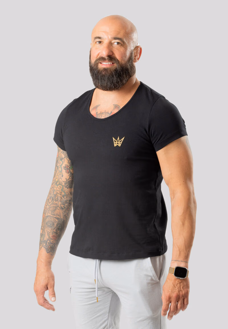 Koszulka Z Krótkim Rękawem Classic Czarna - Złota Korona