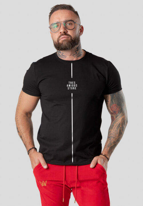 Koszulka Paco Slim Fit Center Store z krótkim rękawem w kolorze czarnym.