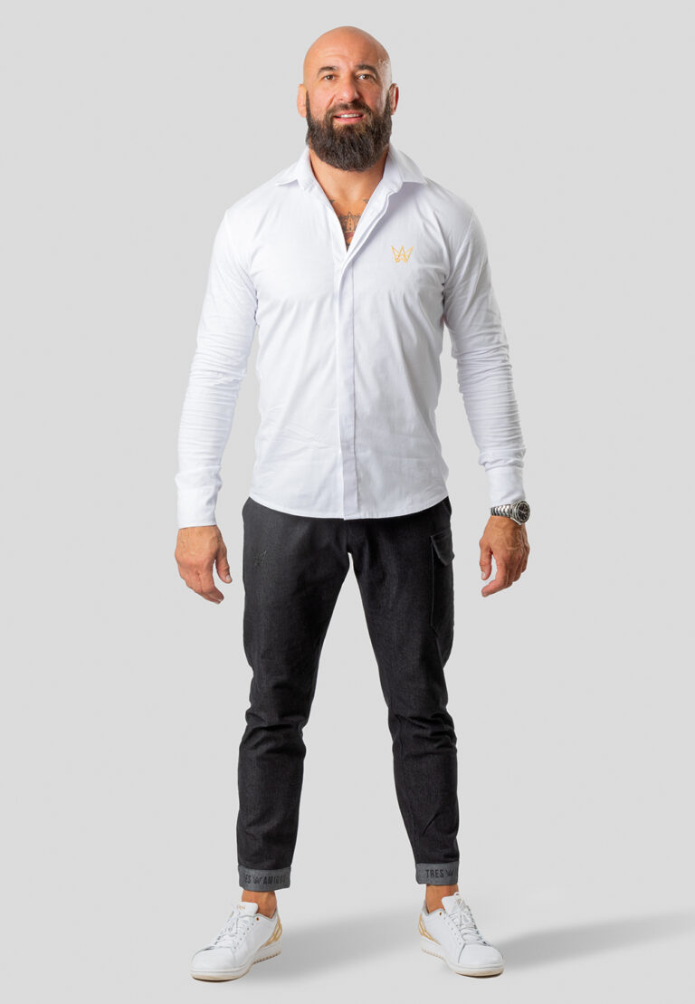 Koszula Długi Rękaw Bawełniana Biała – Złota Korona