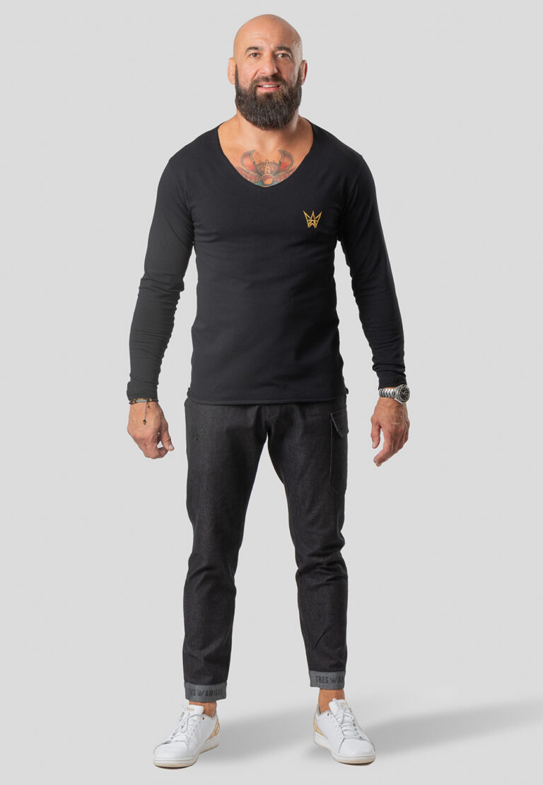 Longsleeve Deepneck Urban Motion – Czarny