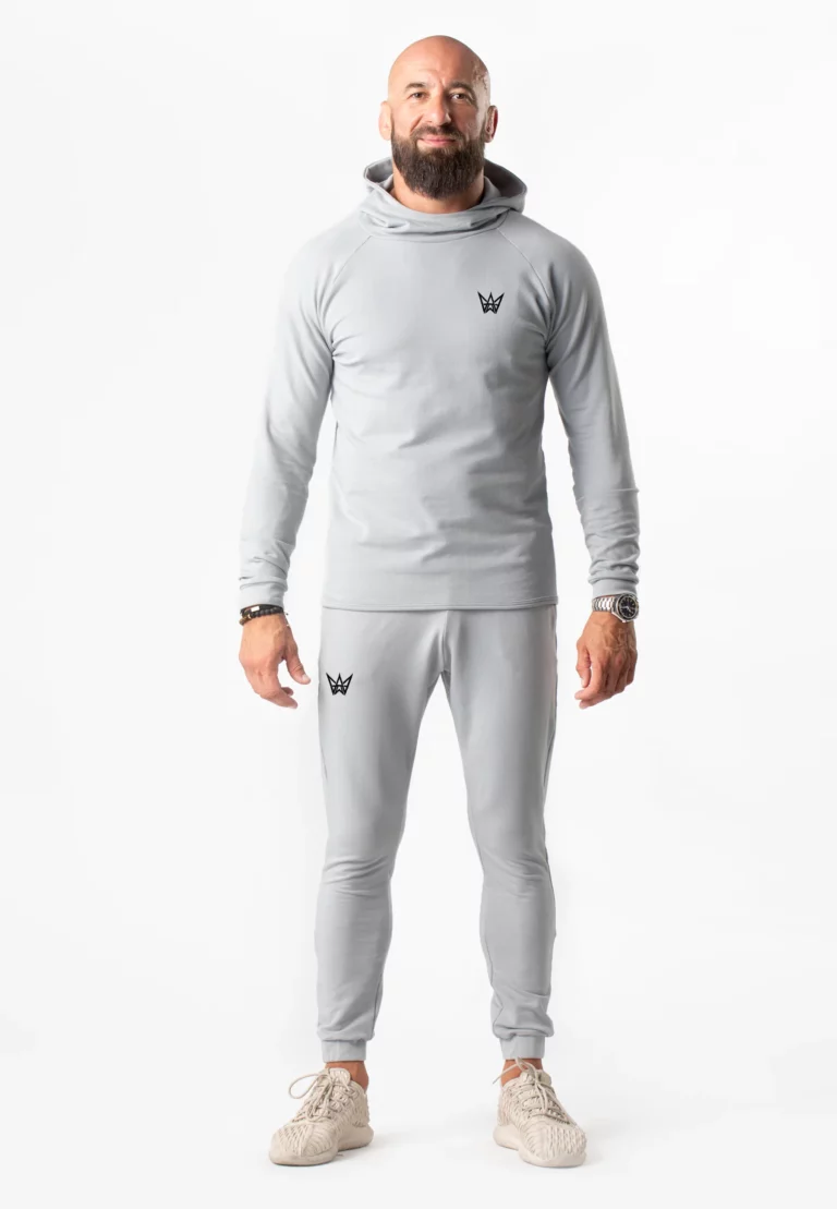 Komplet Dresowy Urban Motion Bluza Z Kapturem i Spodnie – Jasnoszary