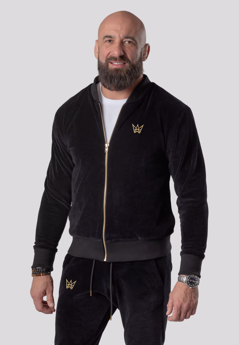 Kurtka Bomberka z Podszewką Welurowa Czarna