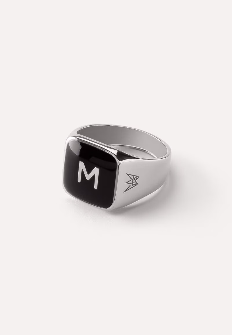 Kwadratowy męski sygnet