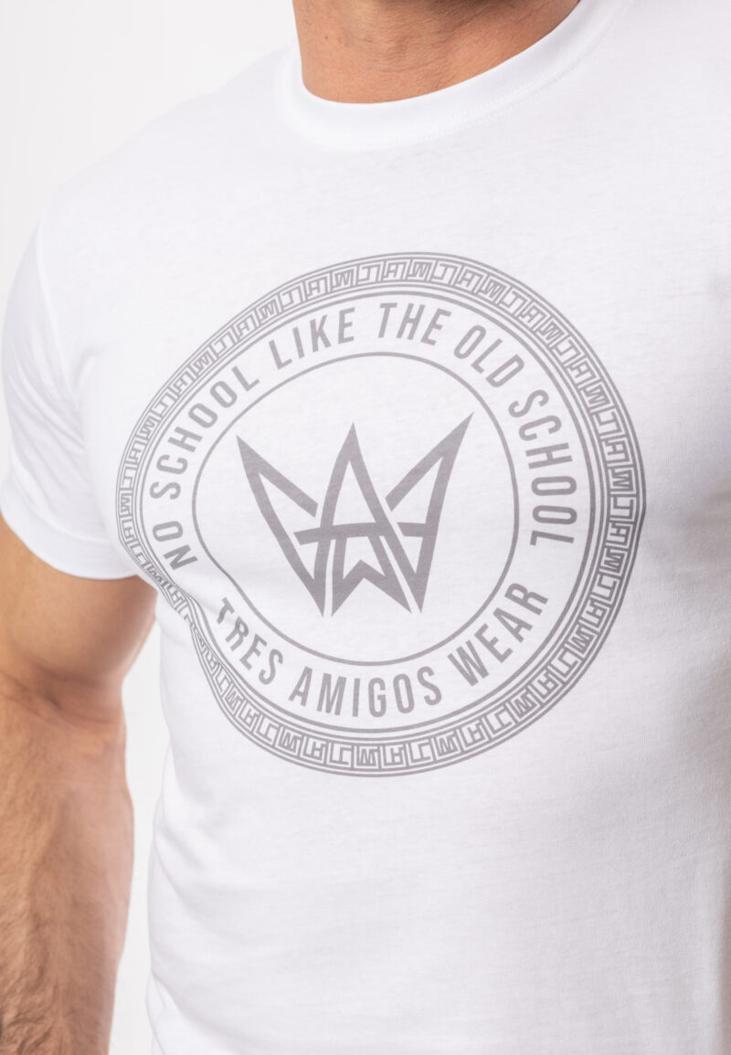 koszulka biala meska z szarym logo