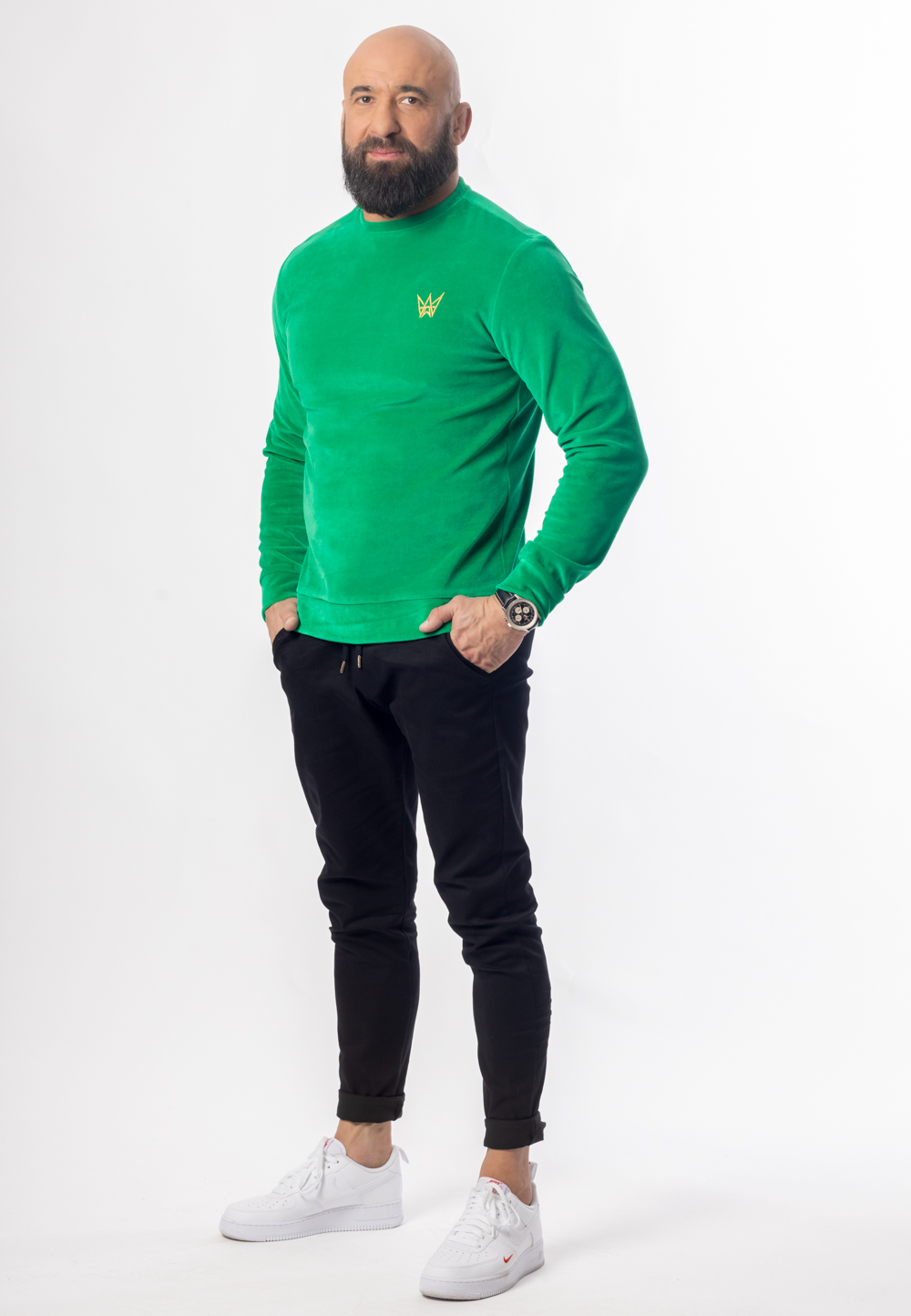 BLUZA WELUROWA ZIELONA