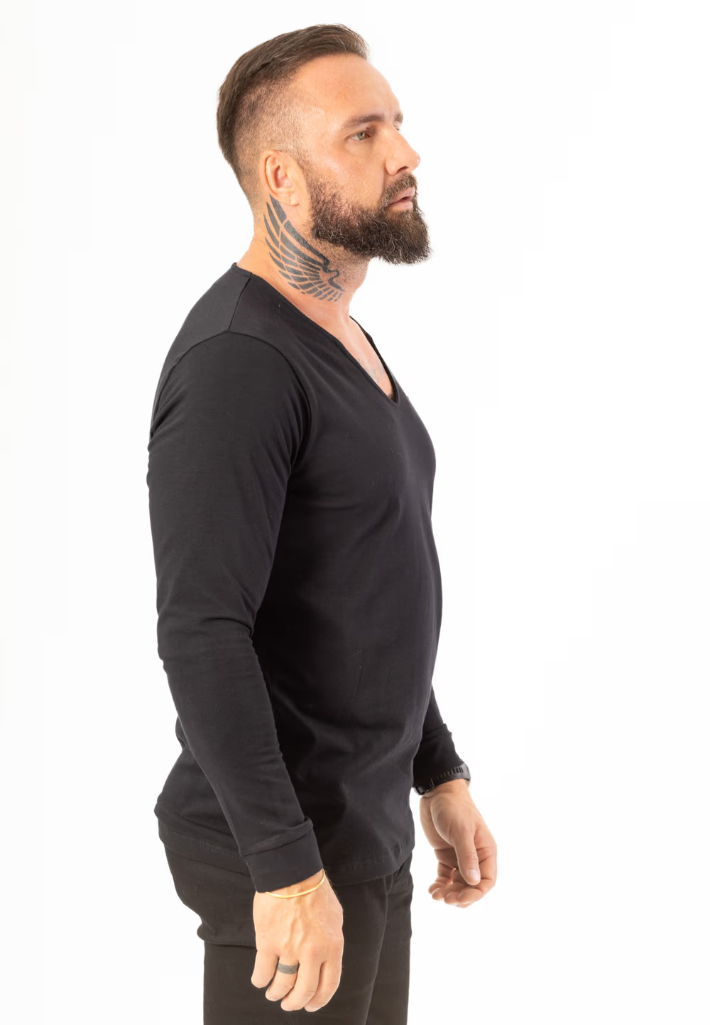 Longsleeve Weirdneck Czarny - Korona Mosiądz Pozłacany