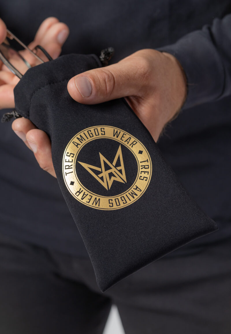 Etui na Okulary ze Złotym Nadrukiem TRES AMIGOS