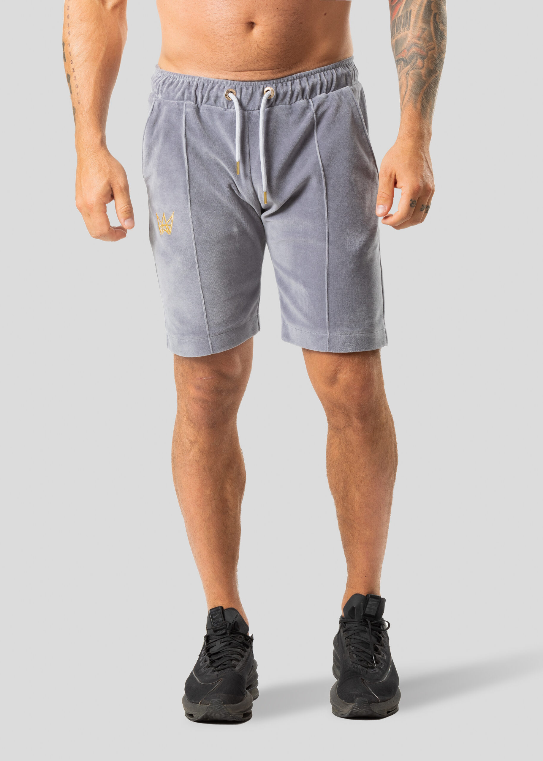 spodenki męskie szary welur