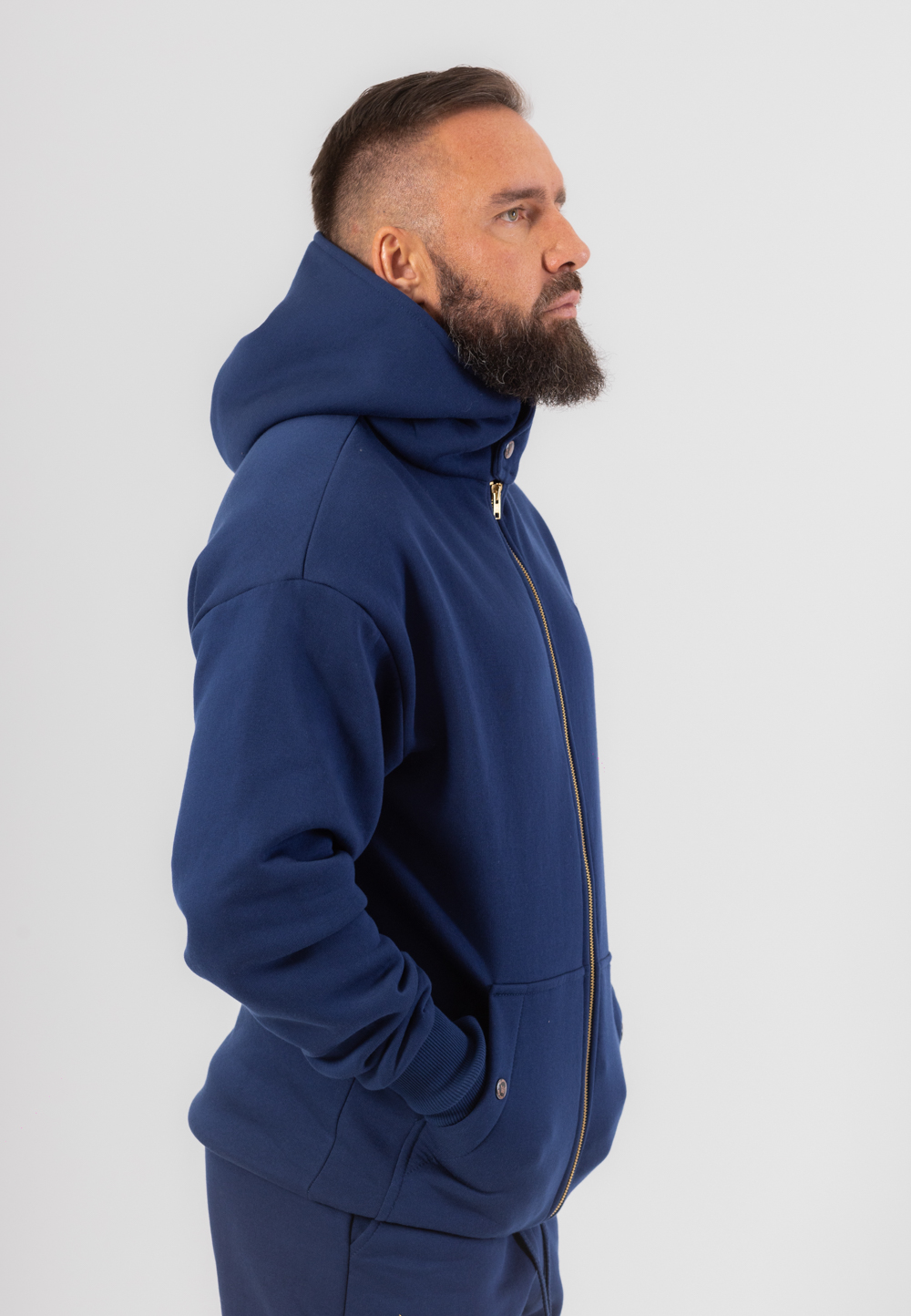 Bluza Grizzly o kroju oversize w kolorze granatowym zapinana na zamek