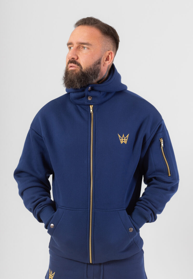 Bluza Grizzly o kroju oversize w kolorze granatowym zapinana na zamek