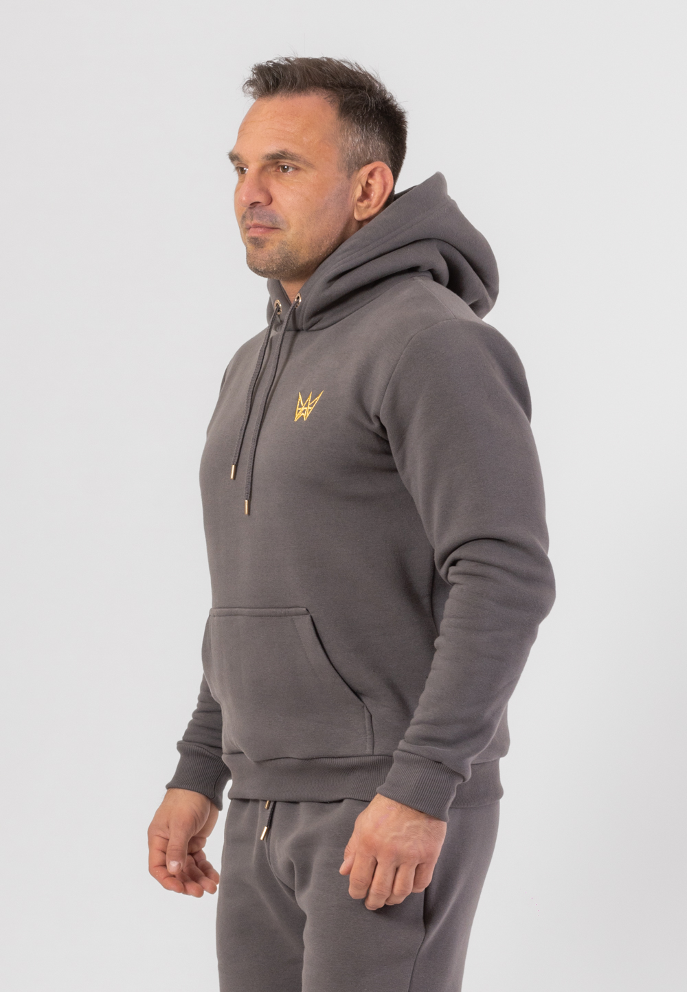 bluza męska z kapturem beżowa