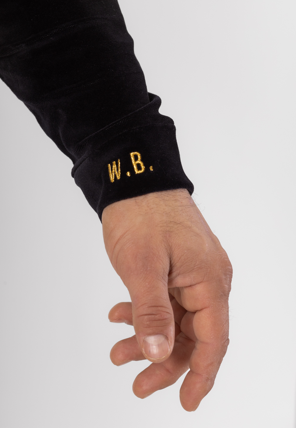 Komplet Bluza Rozsuwana I Spodnie Welurowy Czarny Z Inicjałami 5 Komplet Bluza Rozsuwana I Spodnie Welurowy Czarny Z Inicjałami