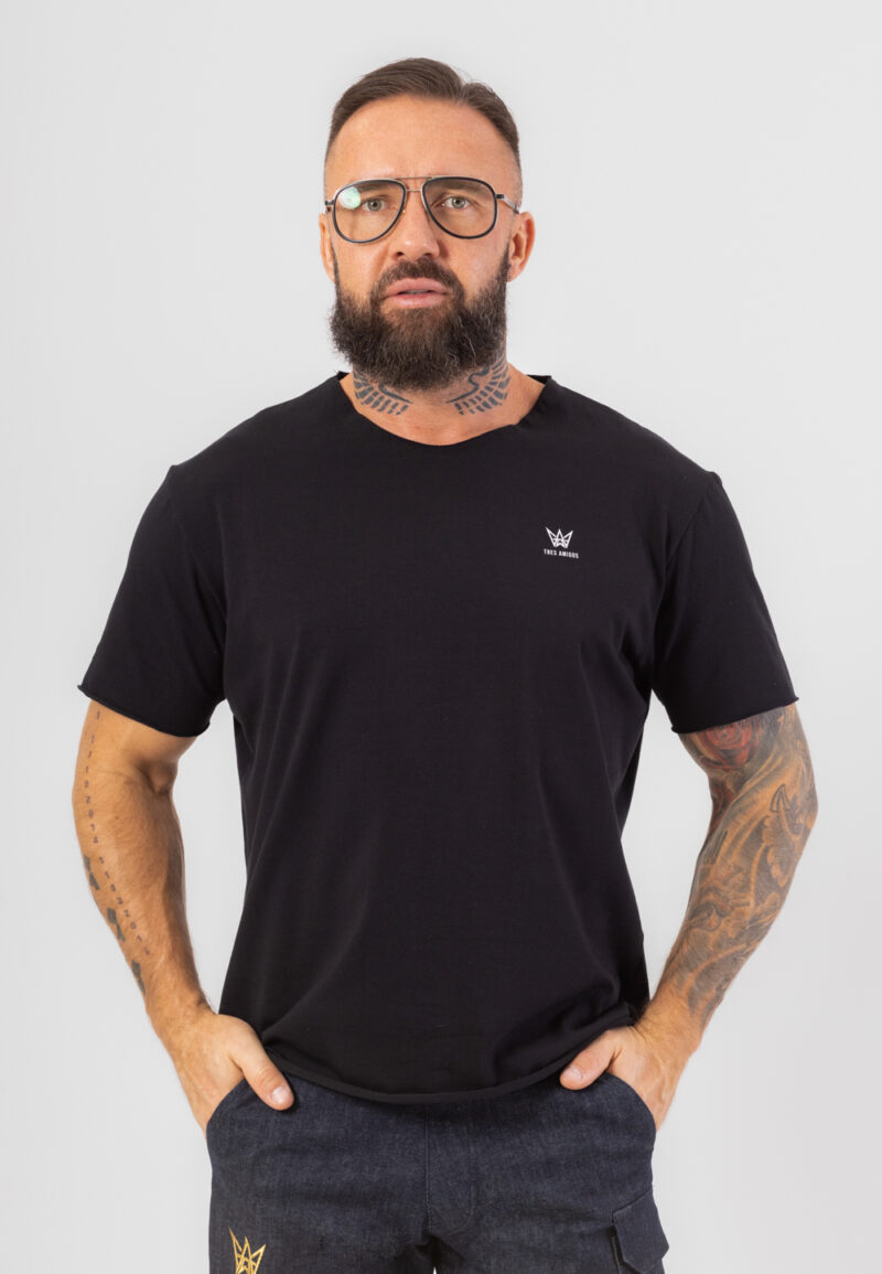 Koszulka z krótkim rękawem w kolorze czarnym z nadrukiem Chess