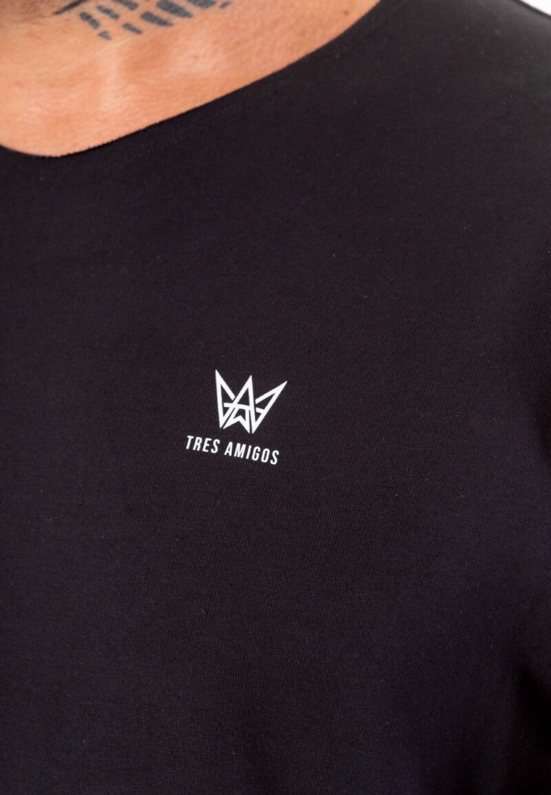 Czarny T-shirt z krótkim rękawem i nadrukiem Vinyl