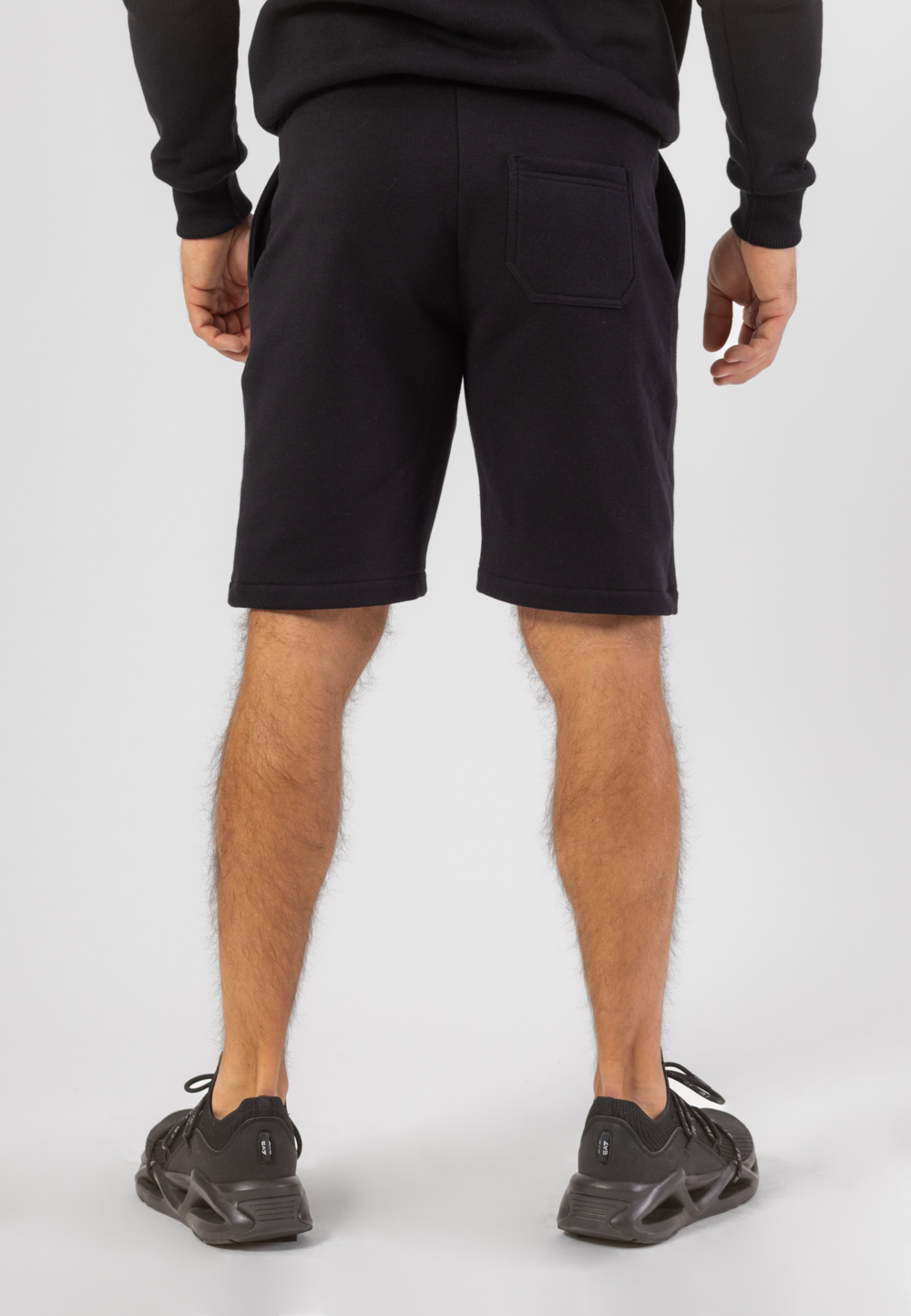 Krótkie spodenki bawełniane w kolorze czarnym ze złotą haftowaną koroną